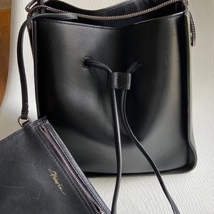 3.5 Phillip lim Soleil small bucket draw string bag black